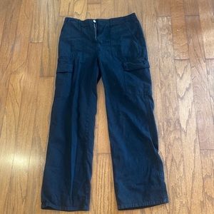 High rise straight leg cargo pants